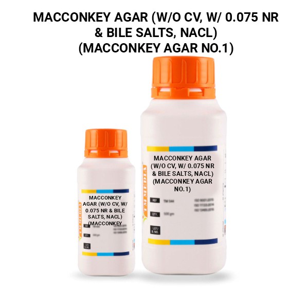 Macconkey Agar (W/O Cv, W/ 0.075 Nr & Bile Salts, Nacl) (Macconkey Agar No.1)